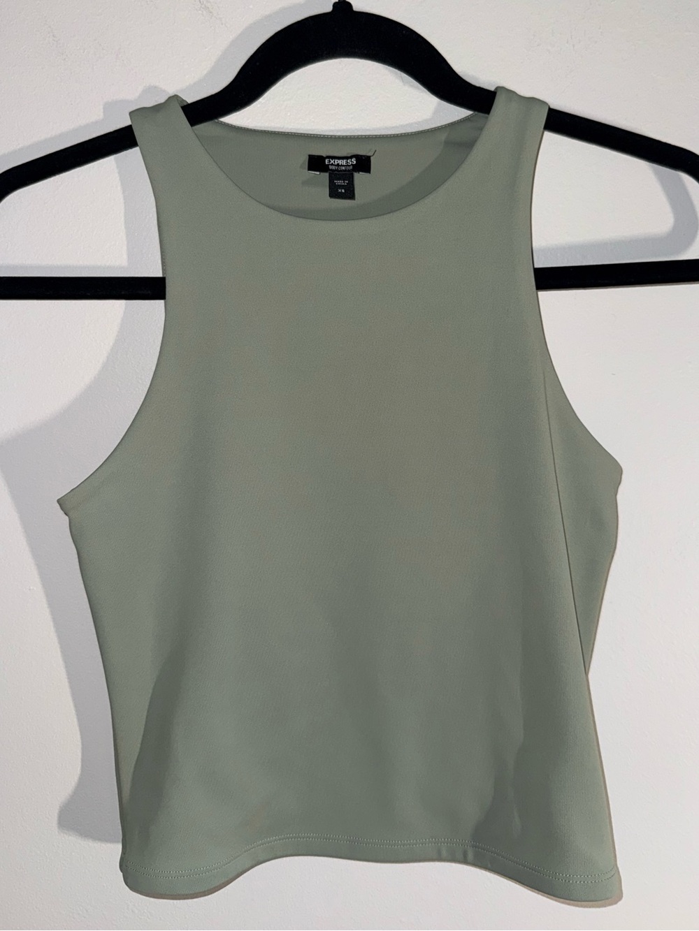 Express Light Sage Green Body Contour Tank - Women's Sleeveless Top Basics